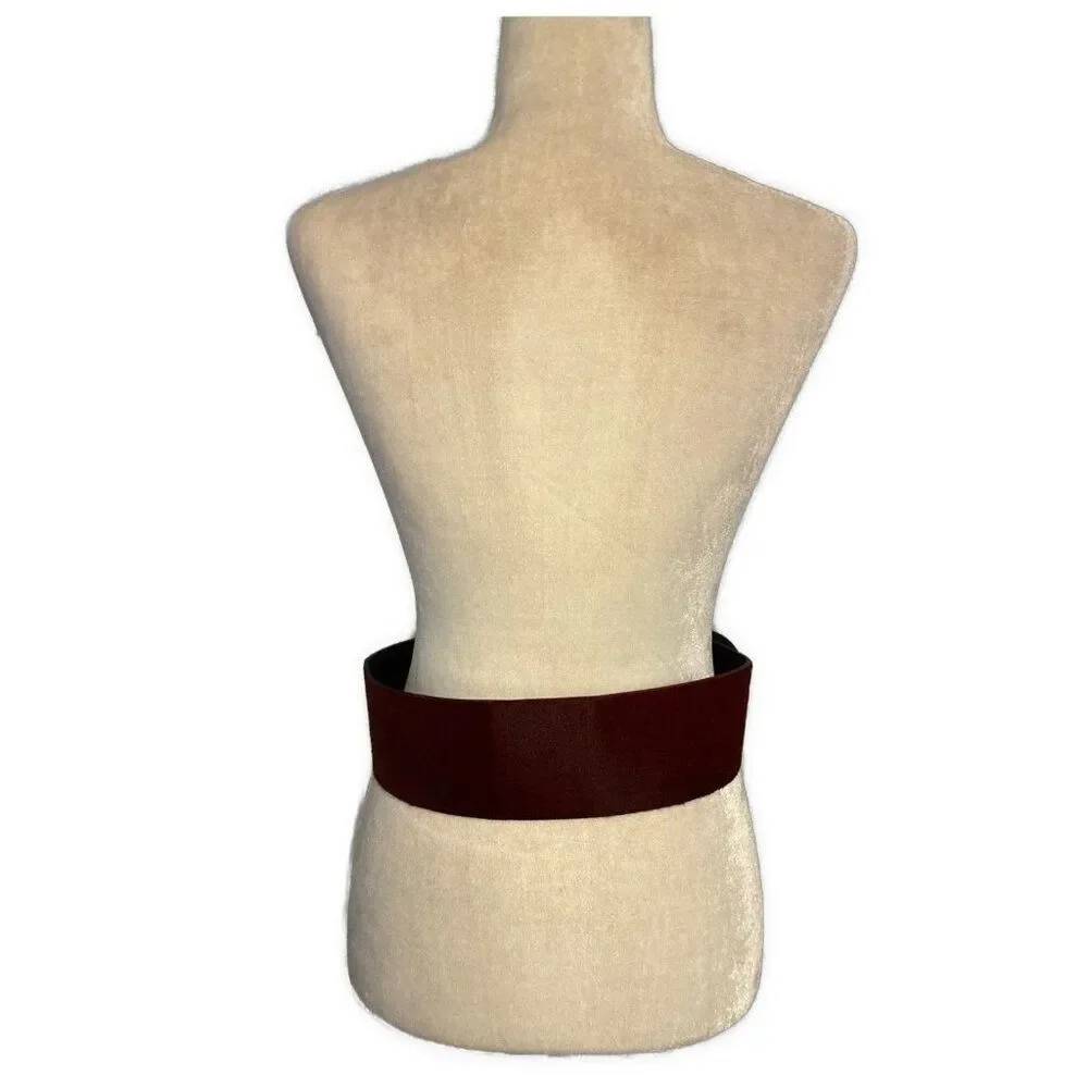 gerard darel RARE Wine Red Fur Leather Chunky Belt